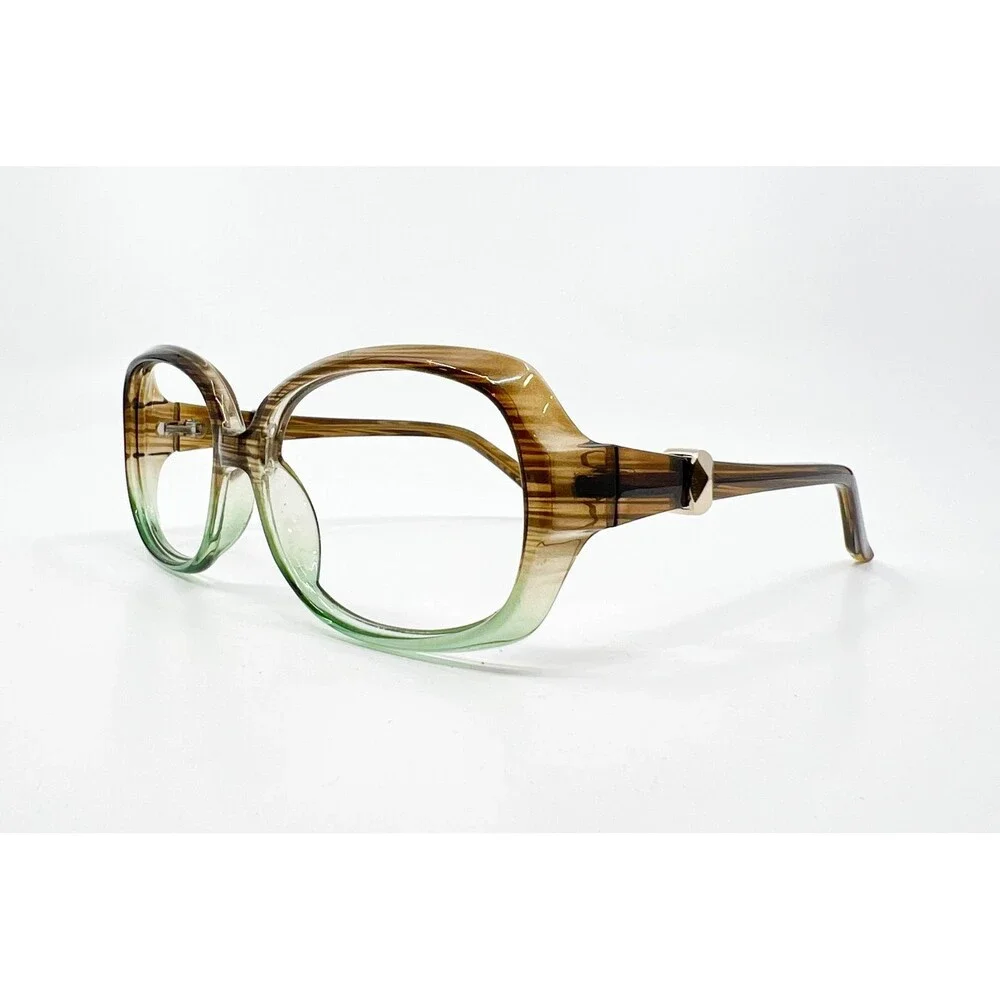 S677 Eyeglasses Frames Women Brown Green Ombre Full Rim 53-17-130